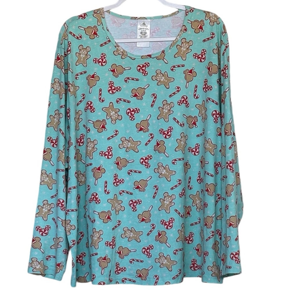 Disneyland Parks Mickey Mouse & Gingerbread Man Candy Canes Shirt Size 3X
